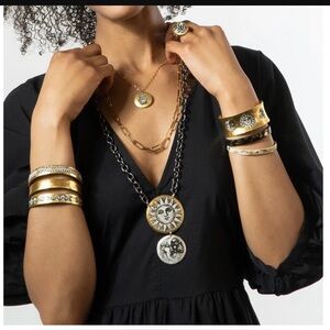 Evocateur Gold and Silver Sun and Moon Pendant Necklace